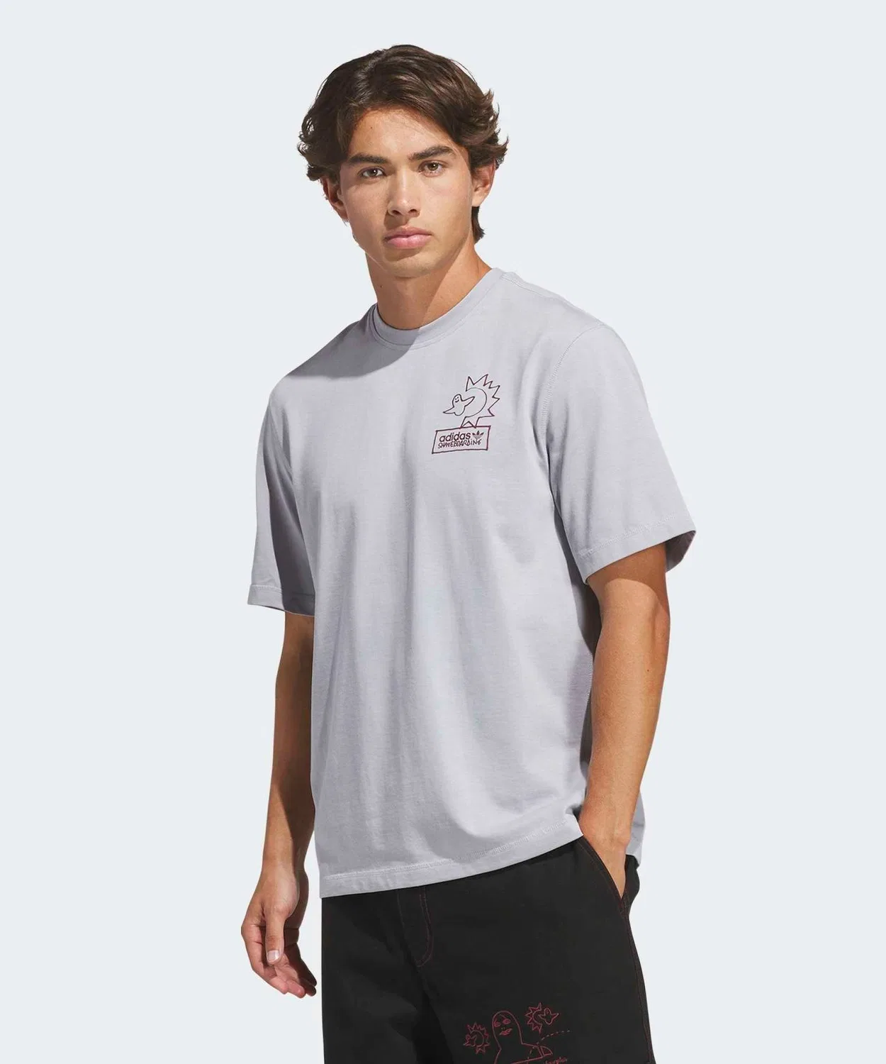 Мужская футболка с принтом Not Amused Tee Adidas, Серый — фото 3