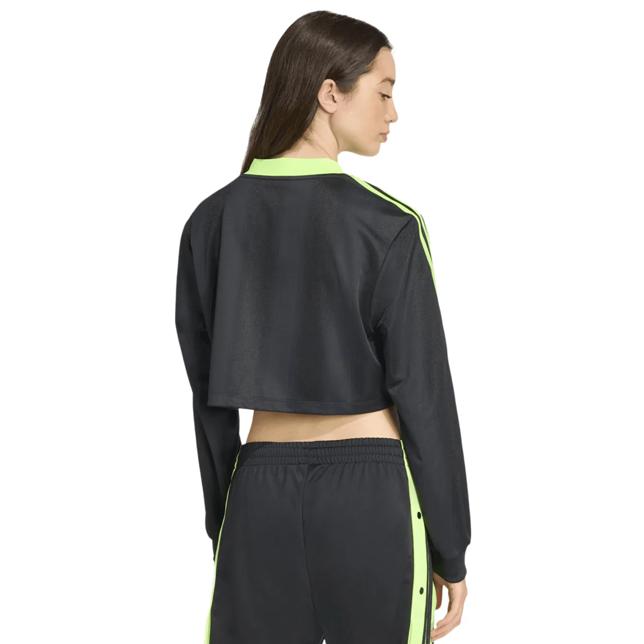 Футболка с длинным рукавом женская Jacquard Adidas, цвет Black/Volt — фото 2