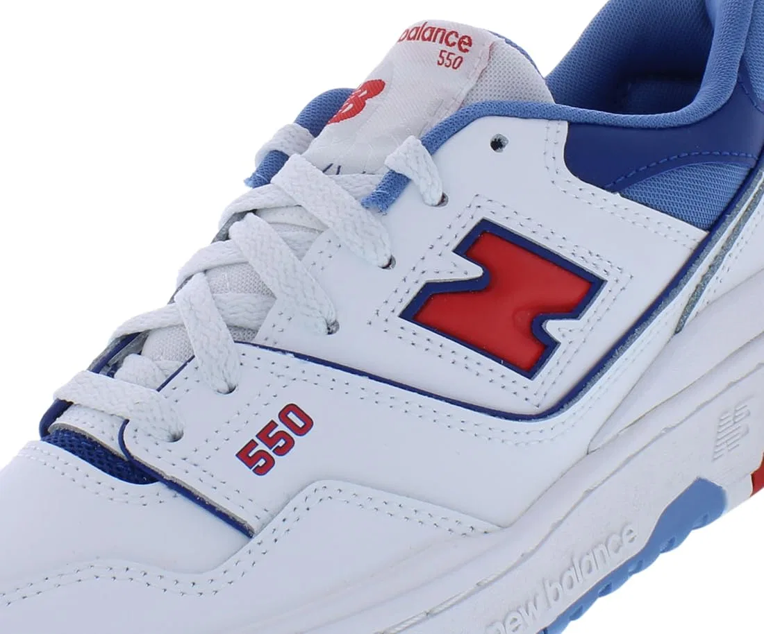 Детские кроссовки для мальчиков с кожаным верхом New Balance, Bianco Rosso — фото 3