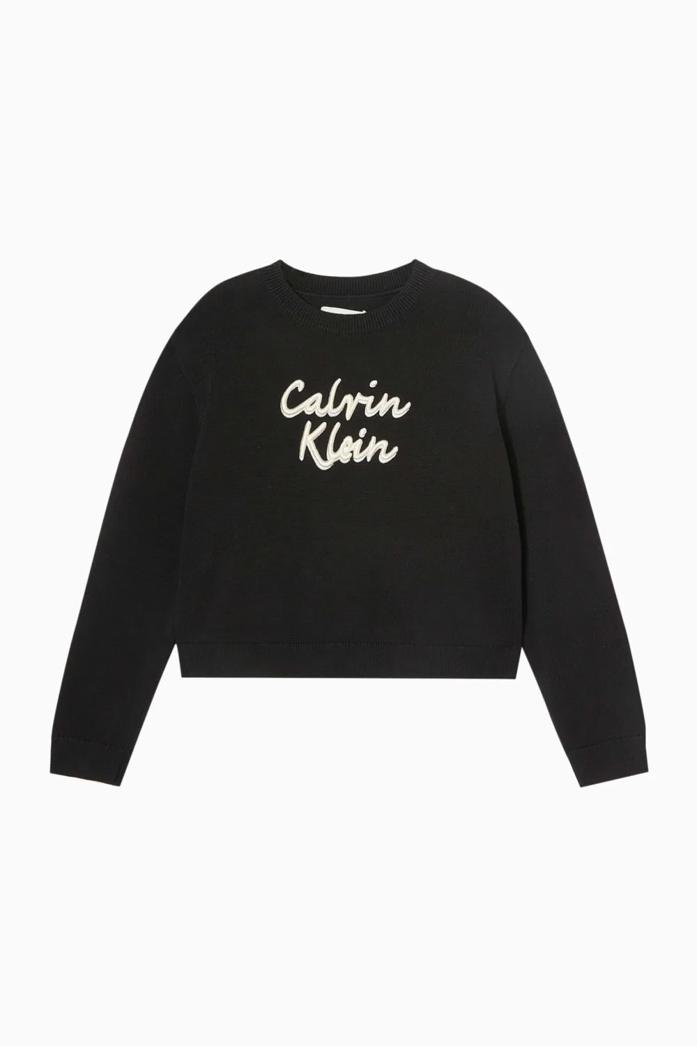 Свитшот с металлическим логотипом из органического хлопка Calvin Klein, черный