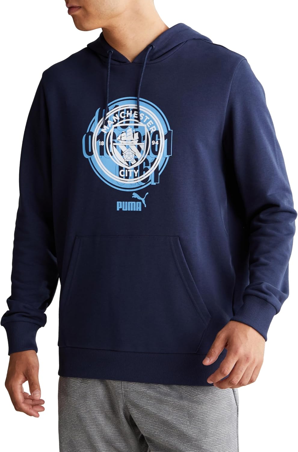 

Толстовка Puma MCFC FTBLCULTURE 77776 для мужчин, посвященная футболу, с символикой европейского клубного футбольного клуба, темно-синий