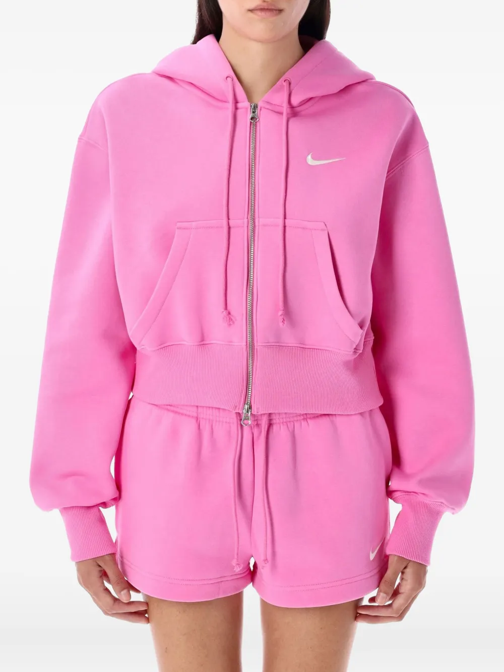 

Укороченное худи на молнии Nike, розовый
