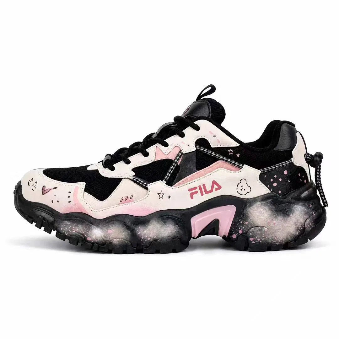 Детские кроссовки с принтом модели RUNNING Casual Shoes Unisex Low Top FILA, Black