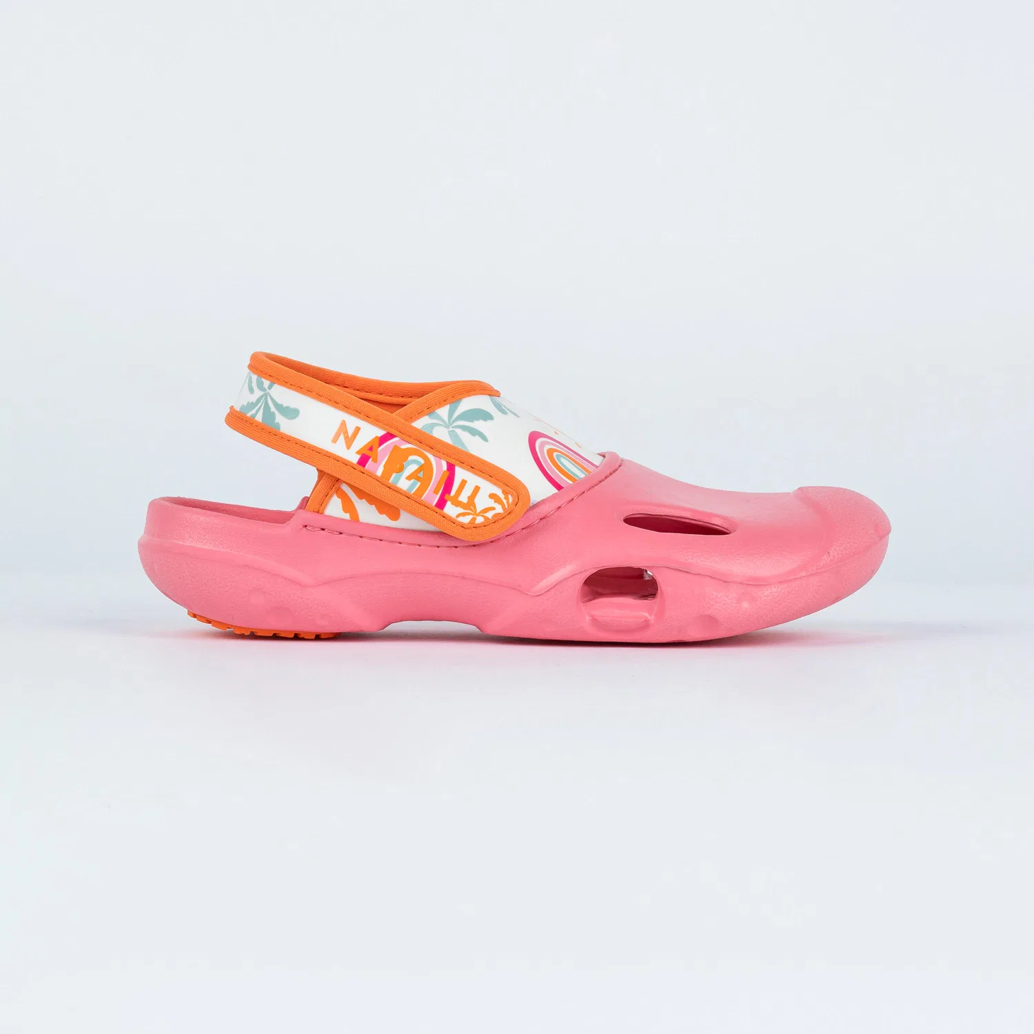 Детские шлепанцы для бассейна с закрытым носком Clog 500 Decathlon, Kaugummirosa Karottenorange — фото 2