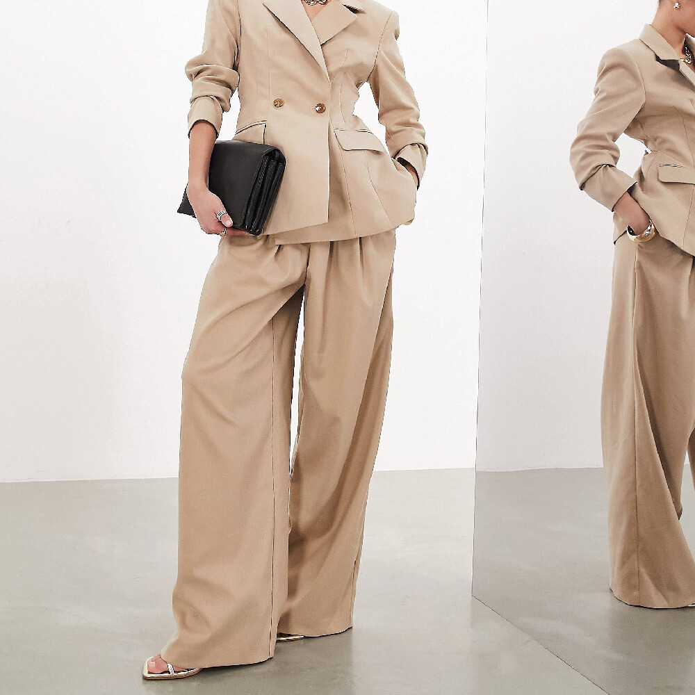 

Брюки Asos Edition Super Wide Leg, светло-бежевый