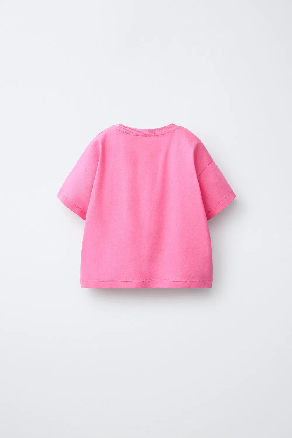 Футболка с нашивкой из махровой ткани ZARA, Neon Pink — фото 2
