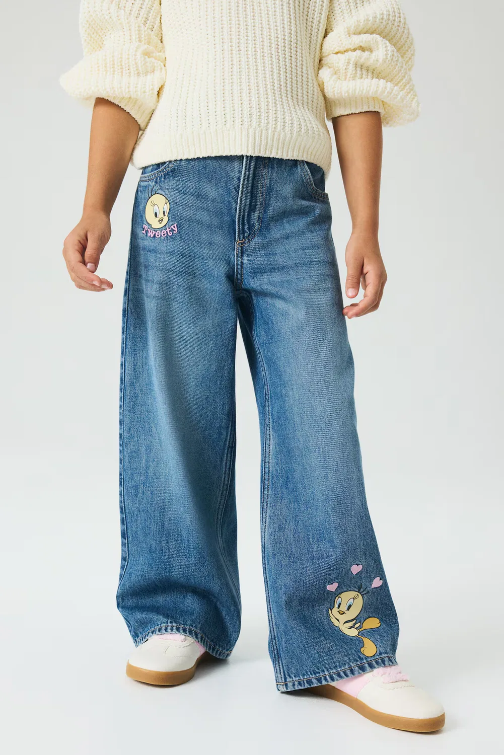 Джинсы с широкими штанинами и принтом H&M, Blau/Looney Tunes — фото 2