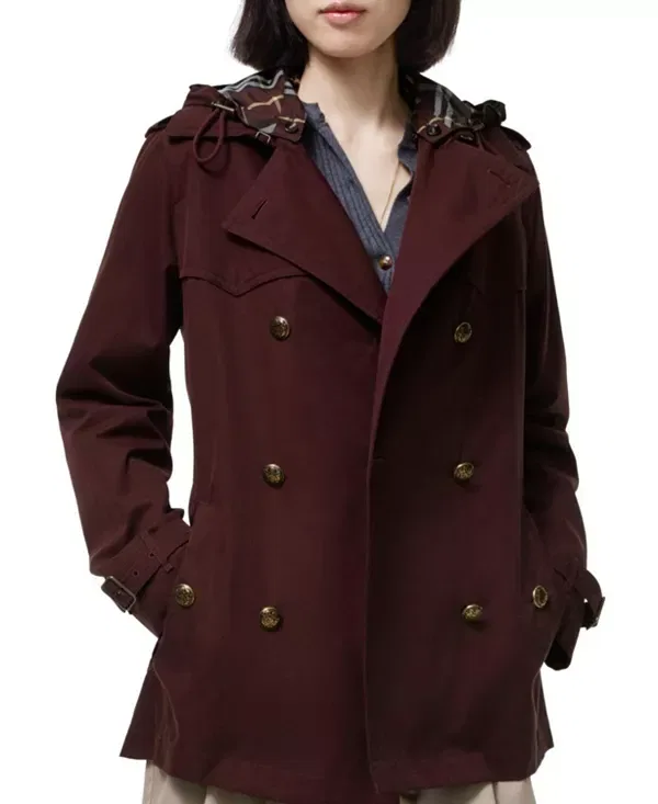 Женское пальто из тропического габардина Foxfield Burberry, Vineyard Red — фото 3