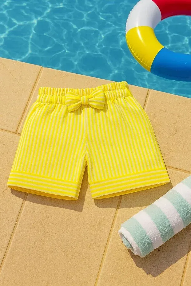 Детские шорты для девочек с полосками Basics Esila Kids, Yellow