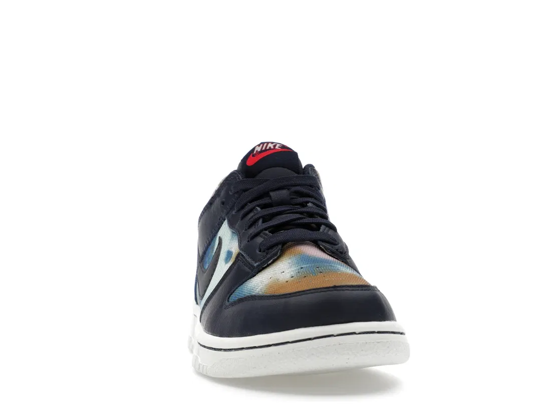 Детские кроссовки для мальчиков и девочек с принтом Nike Dunk Low Graffiti Navy Nike, Obsidian/Obsidian/Summit White — фото 2