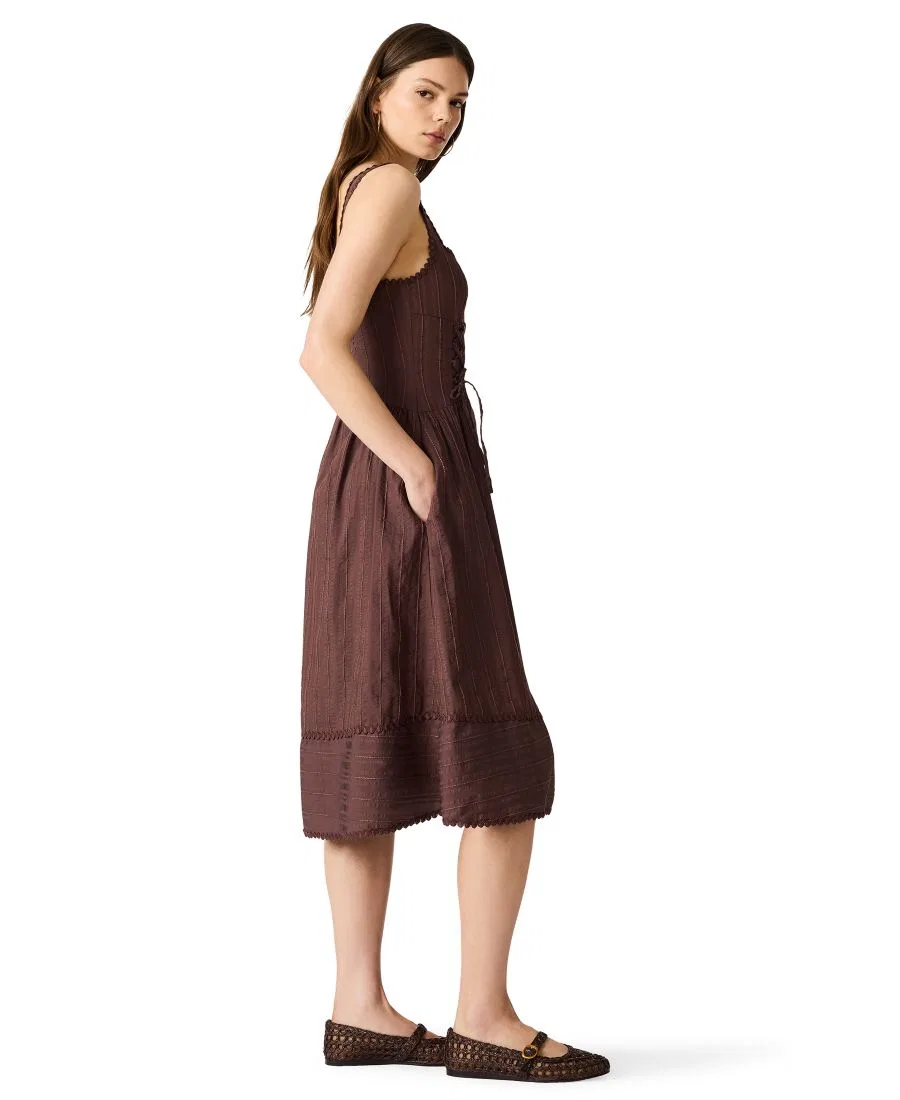 Платье-солнце с корсетом и декольте Steve Madden, Walnut — фото 4