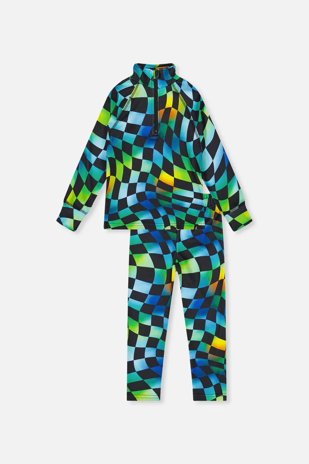 Детский термокомплект из двух предметов с принтом Blue Checkered Print Deux par Deux