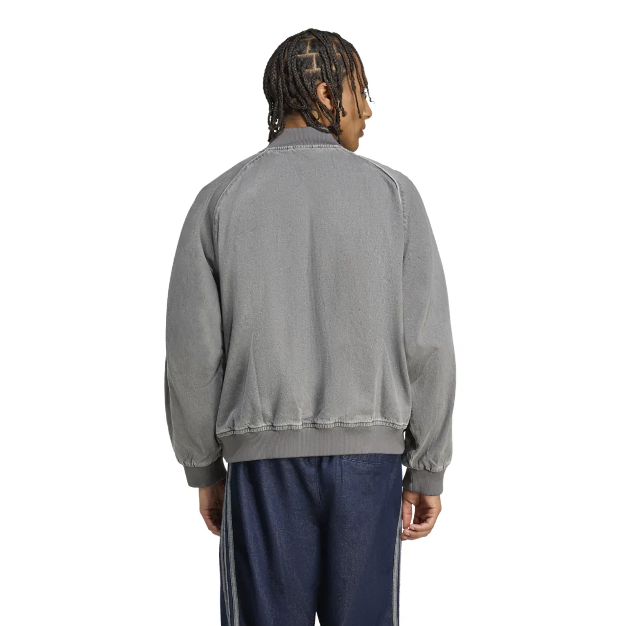 Мужская куртка SST Denim Oversize Track Top Adidas, цвет Denim Stone/Black — фото 2