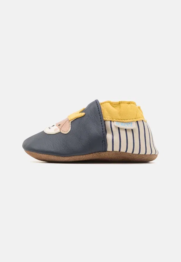 Пинетки кожаные King dog unisex - first shoes Robeez, Marine, Beige Clair, бежевый — фото 2