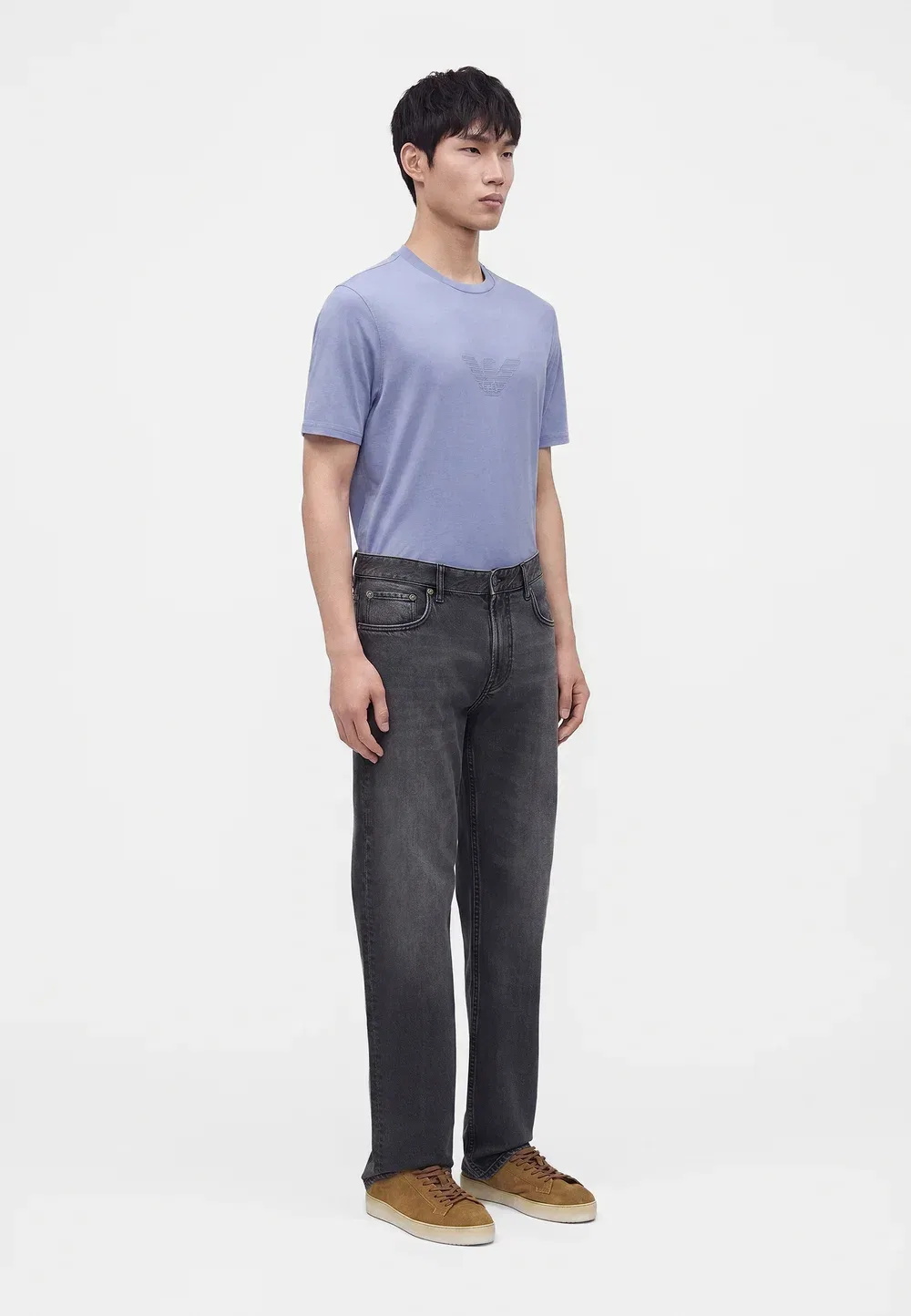 Брюки с карманами - джинсы прямого кроя Emporio Armani, Medium Grey Denim — фото 4