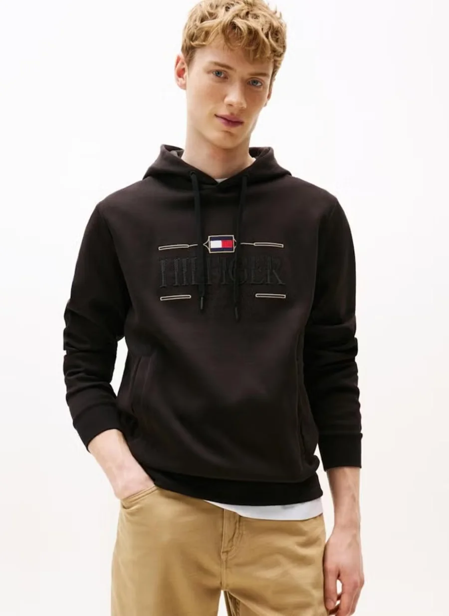 Худи Tommy Hilfiger Textured, черный
