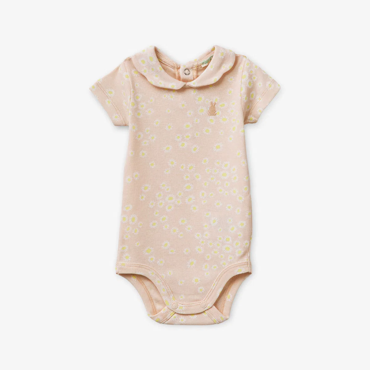 Хлопковый комбинезон с цветочным принтом Benetton, розовый
