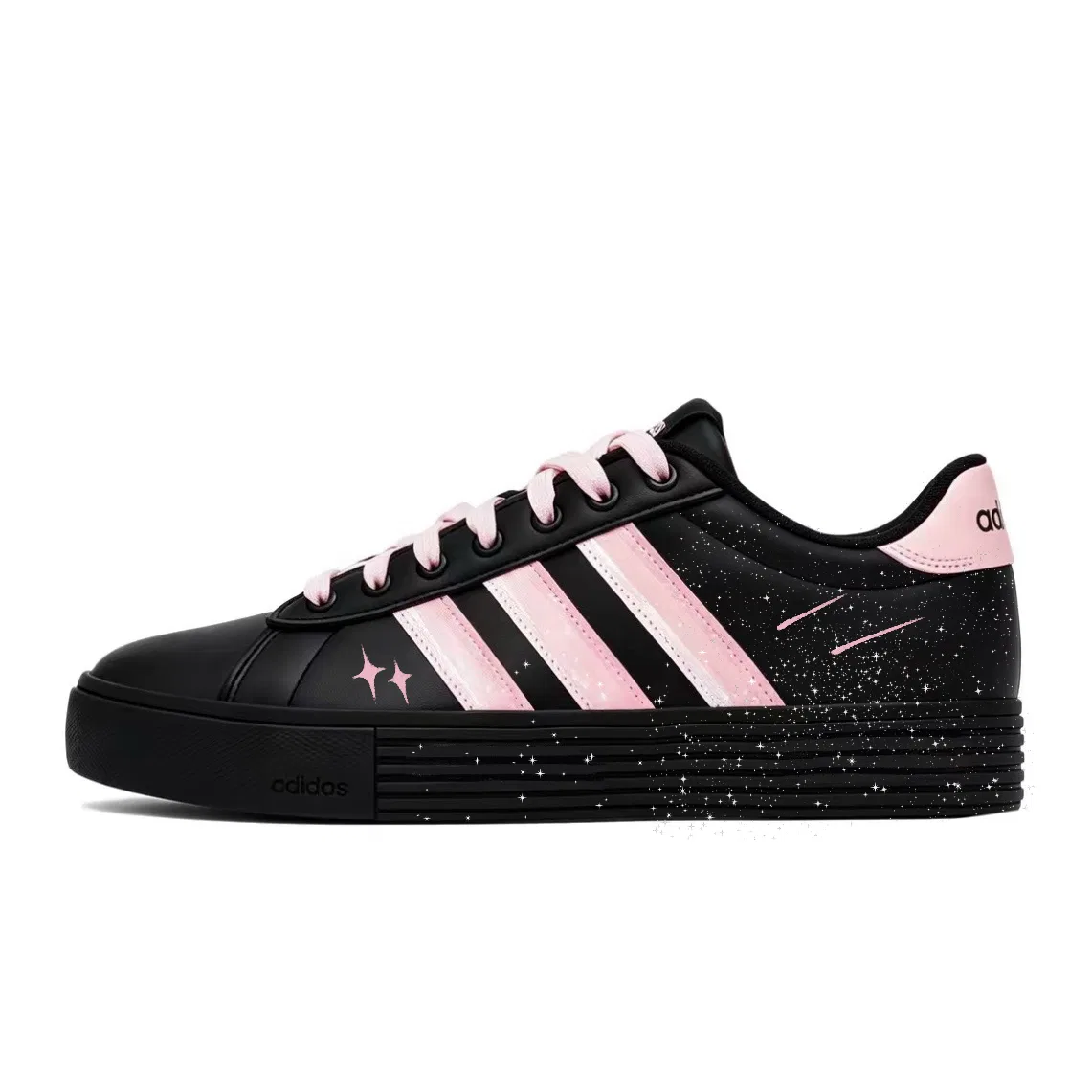 Детские скейтборд-кроссовки с низким верхом Daily 4.0 Adidas, Black/Pink