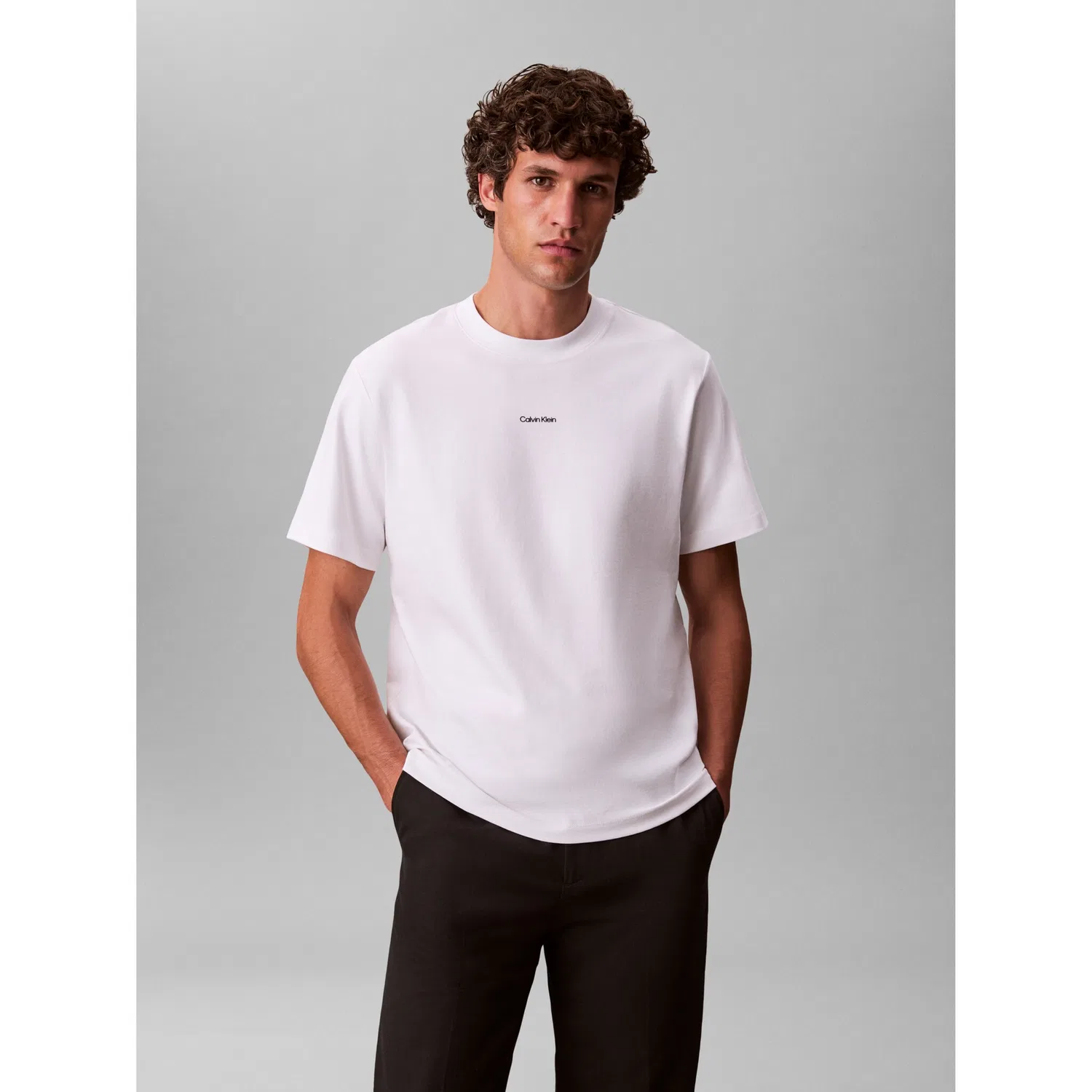 Мужская футболка из пике Calvin Klein, Bright White