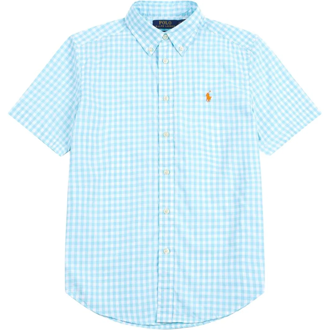 Детская рубашка с воротником Polo Ralph Lauren, Blue White Plaid