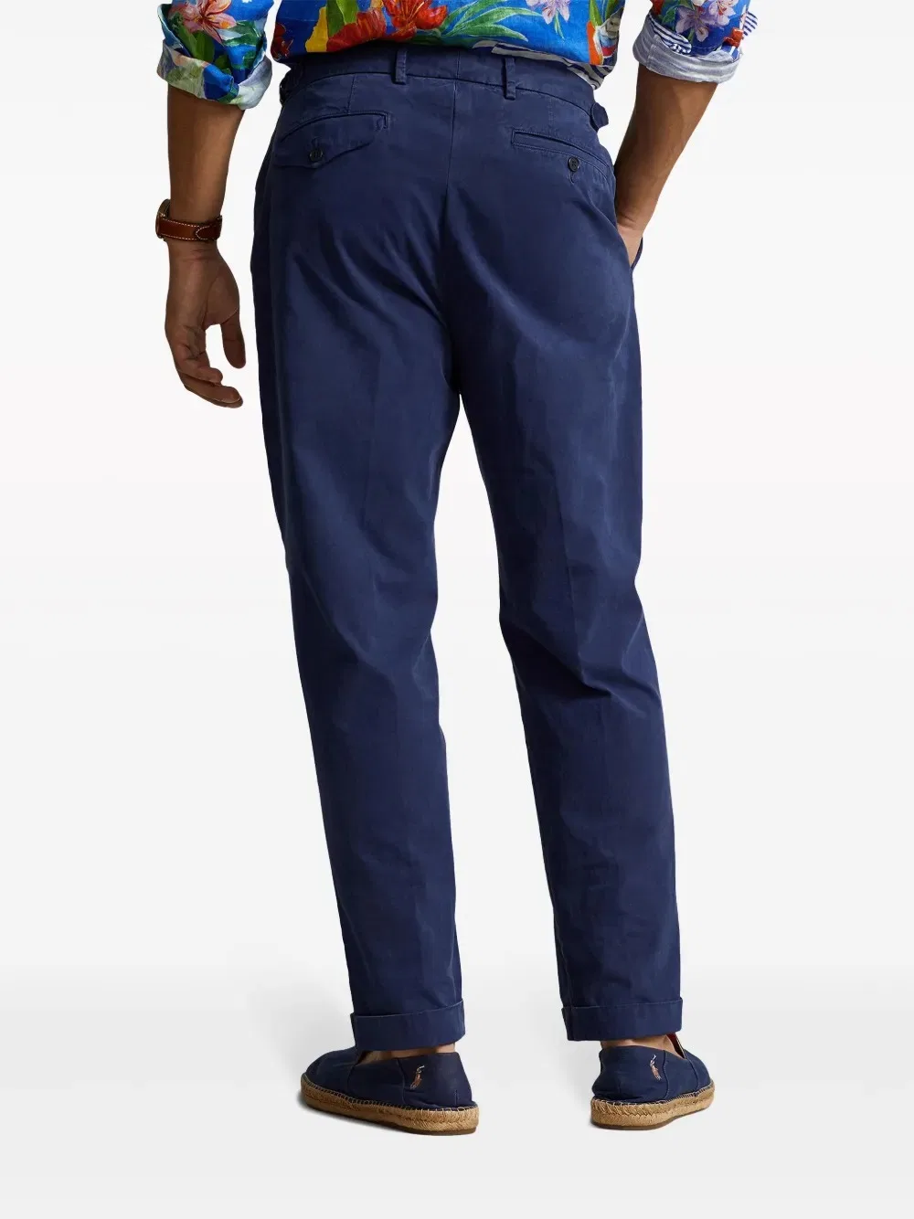 Брюки прямого кроя из хлопка Featherweight Twill Tennis Flat-Front Pants Polo Ralph Lauren, Navy — фото 3