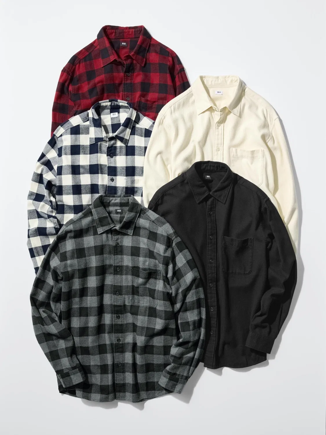 Рубашка фланелевая с длинным рукавом Uniqlo, черный — фото 4