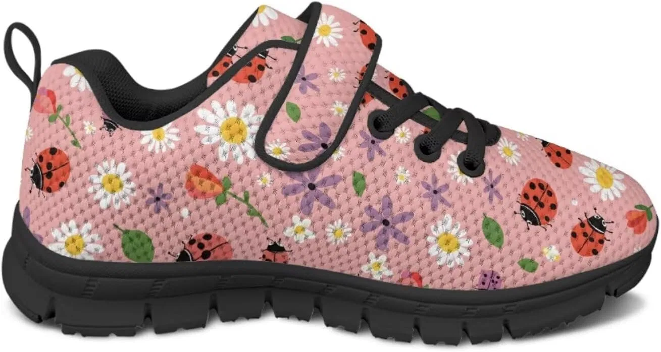 Детские кроссовки для девочек с принтом Green Pickles Pointodoor, Ladybug Daisy-Pink Print — фото 4