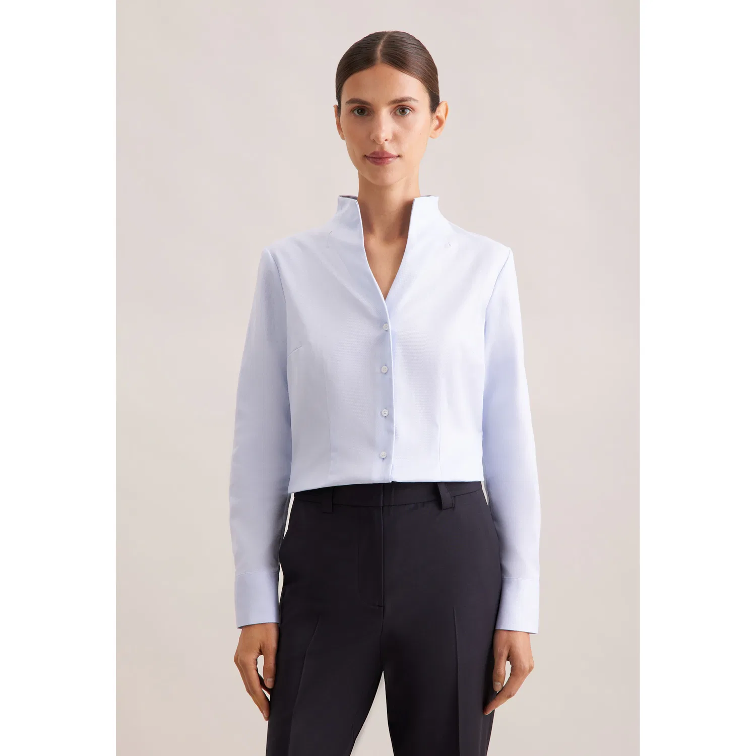 Женская классическая блузка с отложным воротником Seidensticker, Light Blue