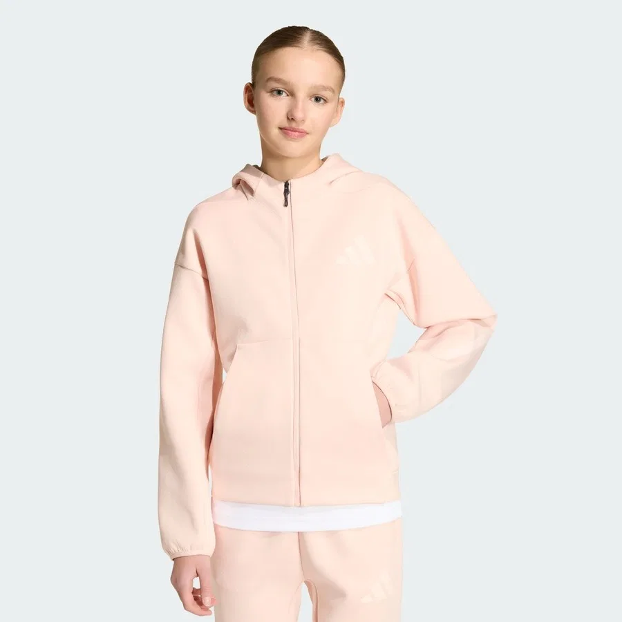 Детская куртка-худи с полной застежкой-молнией Z.N.E. adidas, Розовый