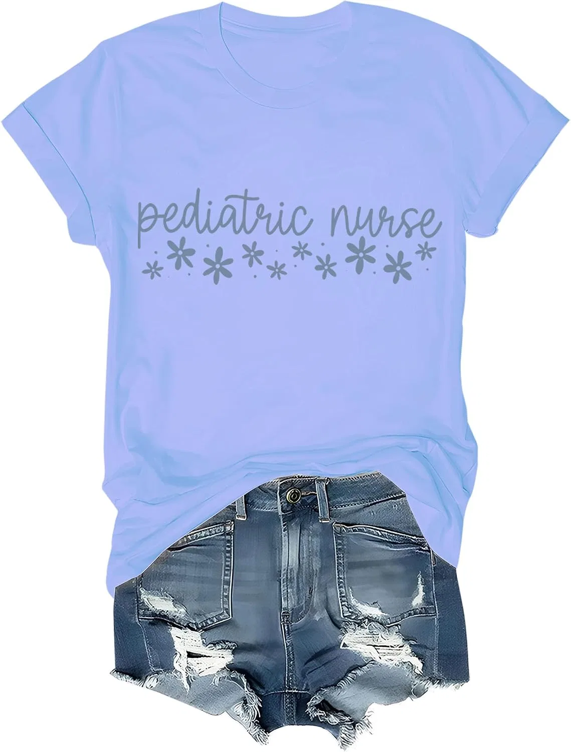 Футболка с принтом Pediatric Nurse Generic, Sky Blue