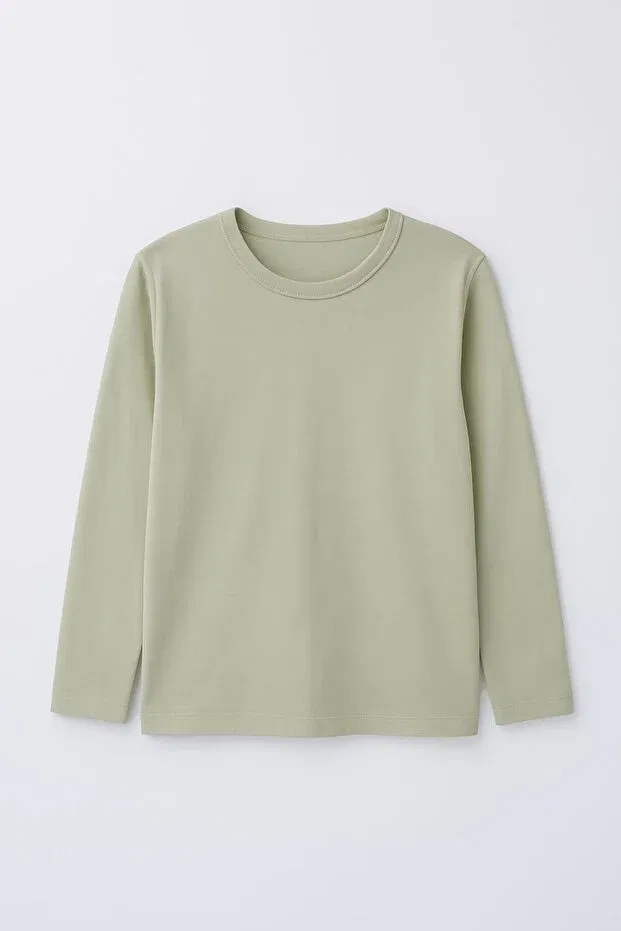Детская футболка с длинным рукавом хлопковая Basics Perendi, Khaki