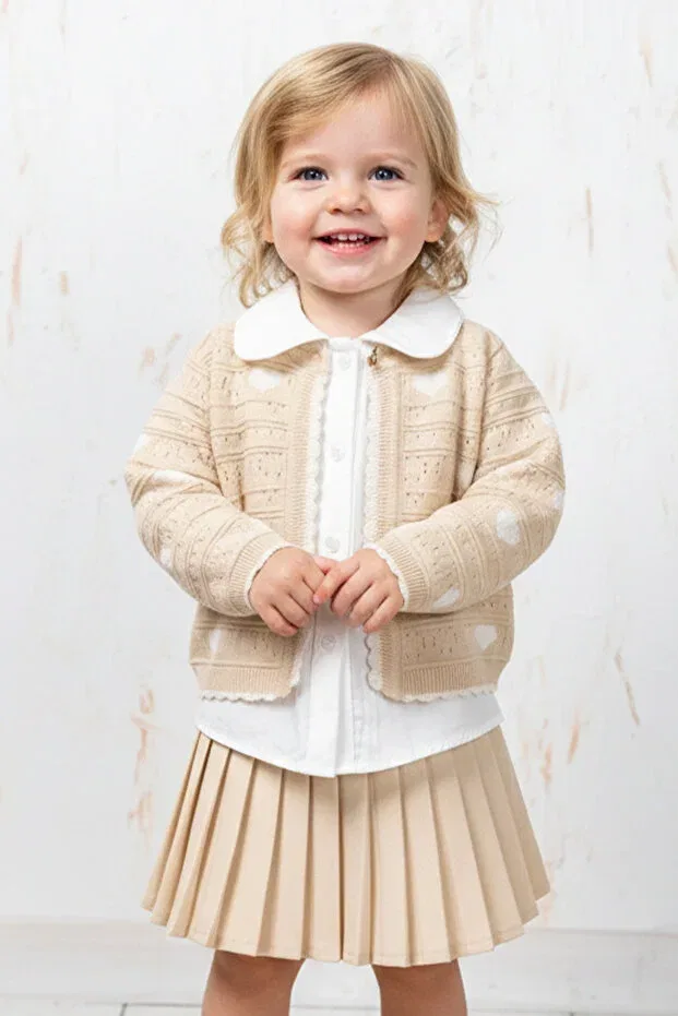 Детский комплект для девочек вязаный Rocha Baby, Beige