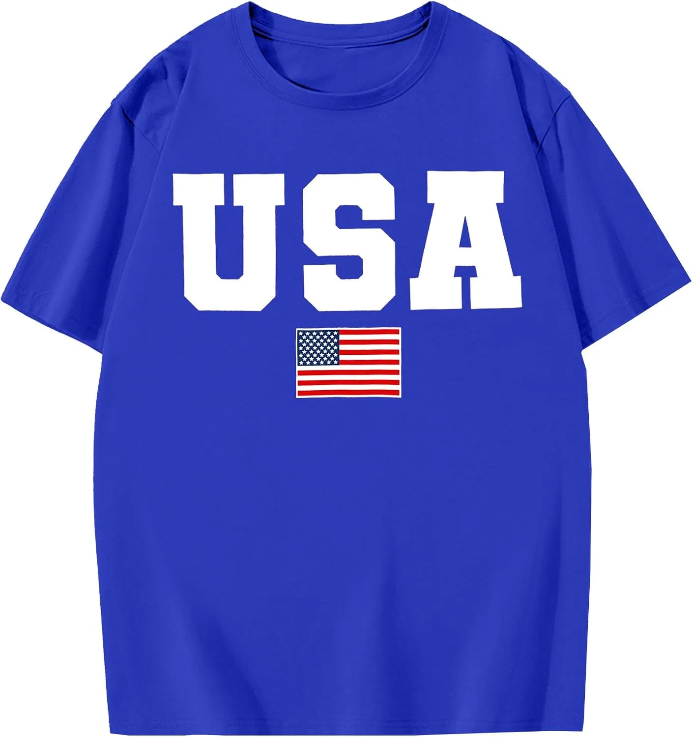 Женская футболка с американским флагом Casual Cotton Tee, Blue
