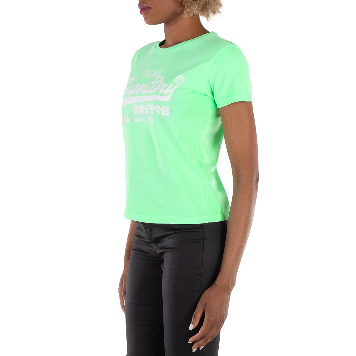 Футболка женская с принтом Vl Graphic Fitted Tee Superdry, Green — фото 3