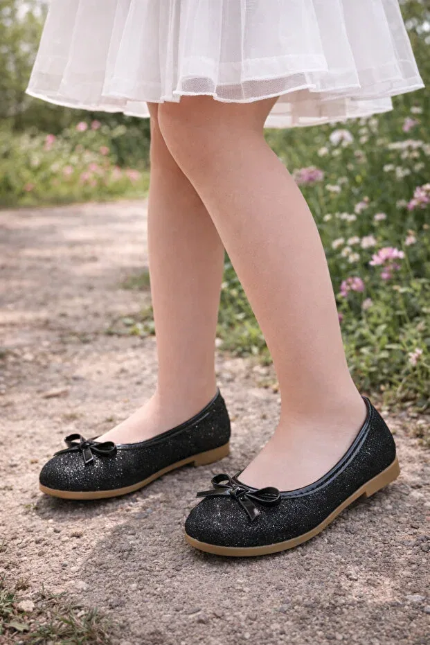 Детские балетки для девочек с бантом Altuntaş, Black