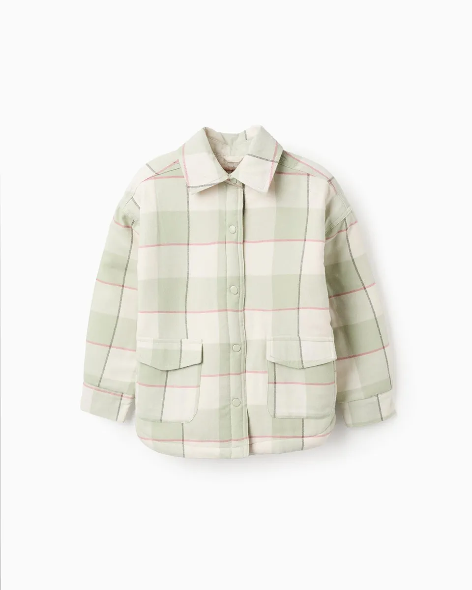 

Детская куртка из фланели с внутренней отделкой из шерпы Zippy, зеленый