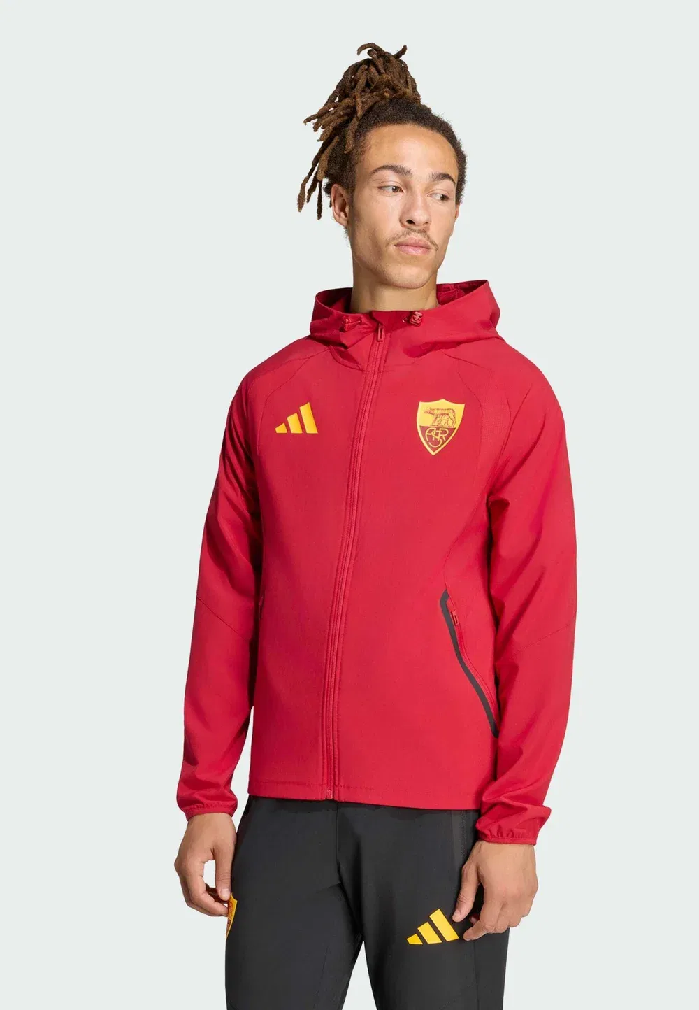 Ветровка As Roma Tiro Travel на молнии - клубная одежда Adidas Performance, Team Victory Red
