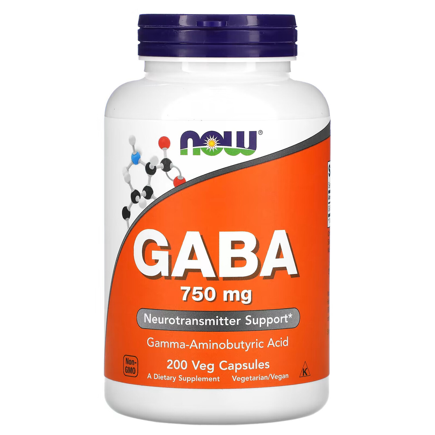 

ГАМК NOW Foods 750 мг, 200 растительных капсул