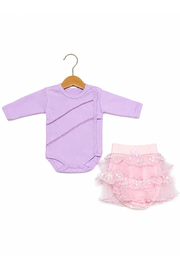 Детский комплект для девочек хлопковый Kardeşler Bebe, Lilac-Pink