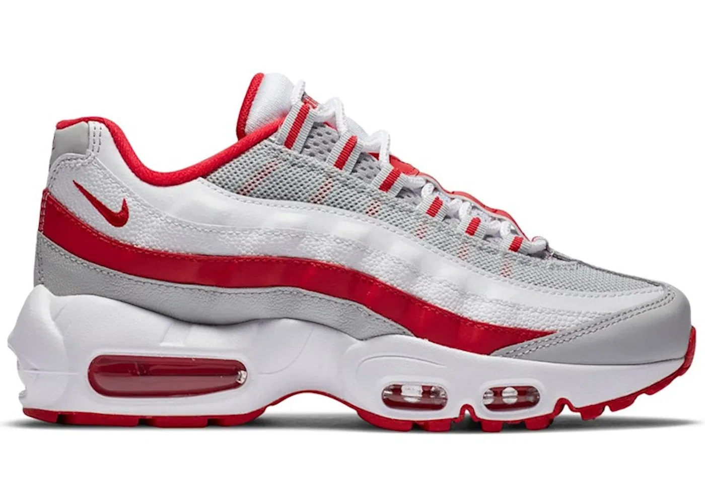 Детские кроссовки для повседневной носки Nike Air Max 95, Grey Fog/White-Hyper Red