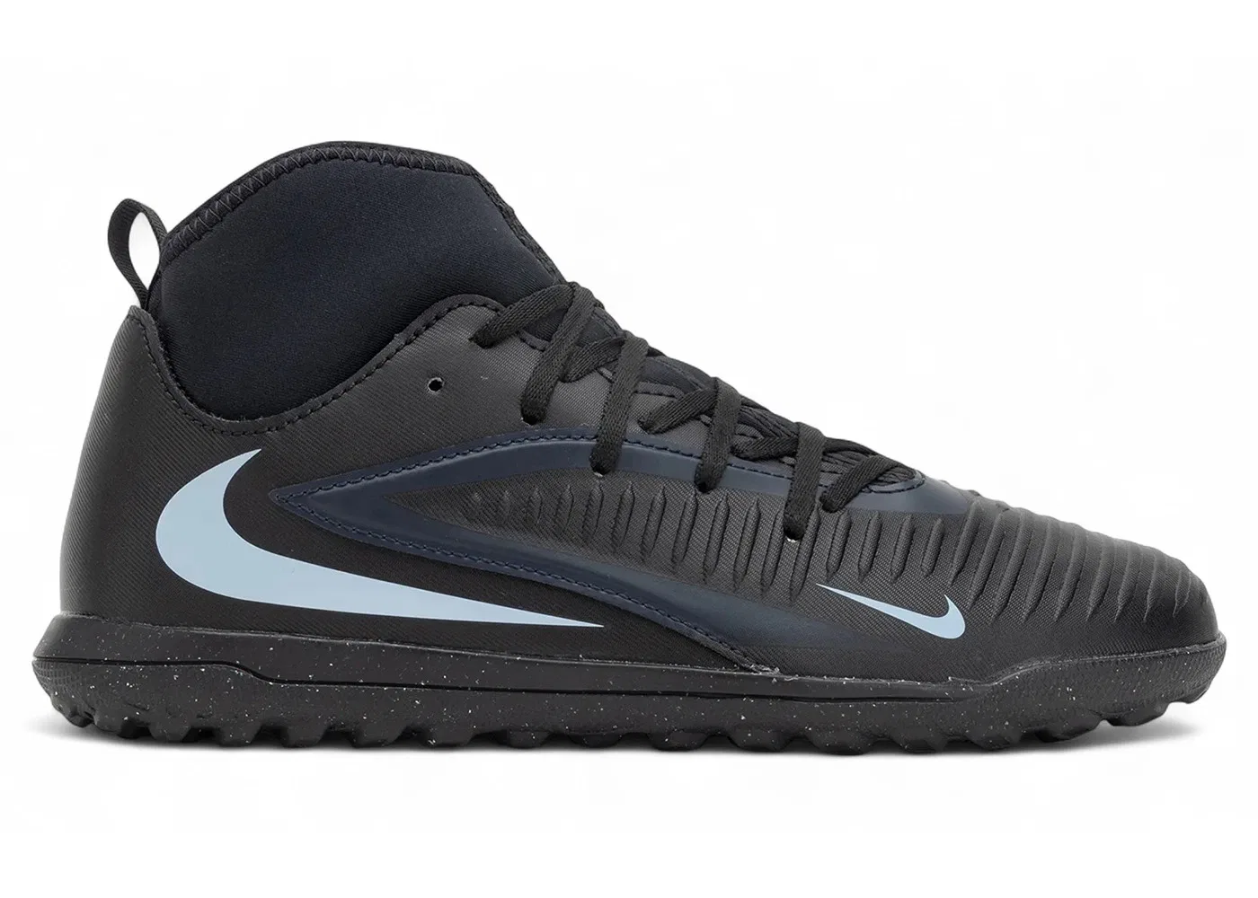 Детские бутсы Nike Phantom 6 High Club Jr TF, Black/Ice Blue