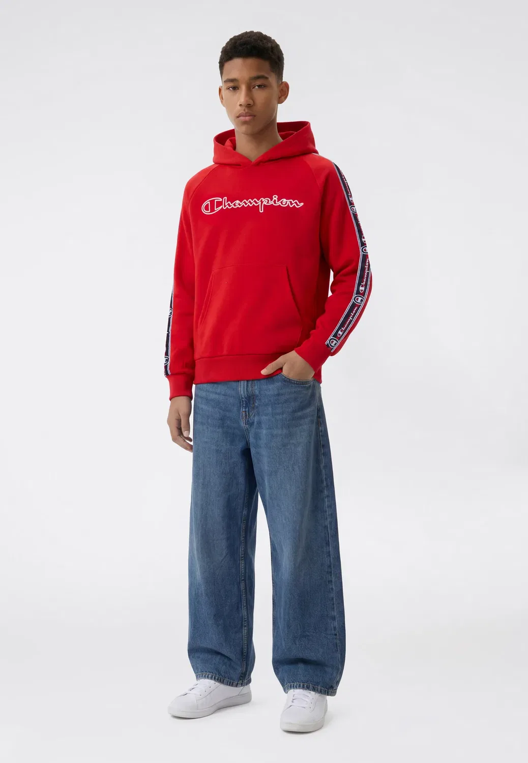 Толстовка с капюшоном, лента для скотча - худи Champion, Dark Red