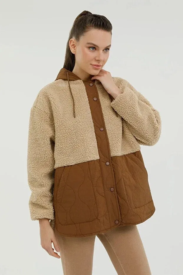 Детское зимнее пальто для девочек с капюшоном Lumberjack, Camel