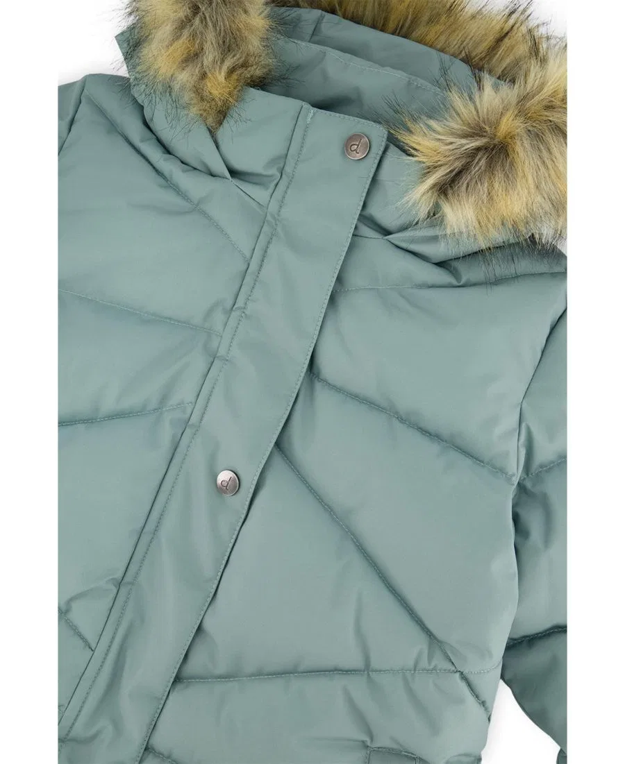 Детское зимнее пальто-пуховик с капюшоном, модель Transition and Mid-Season Outerwear Deux par Deux, Sage Green — фото 3