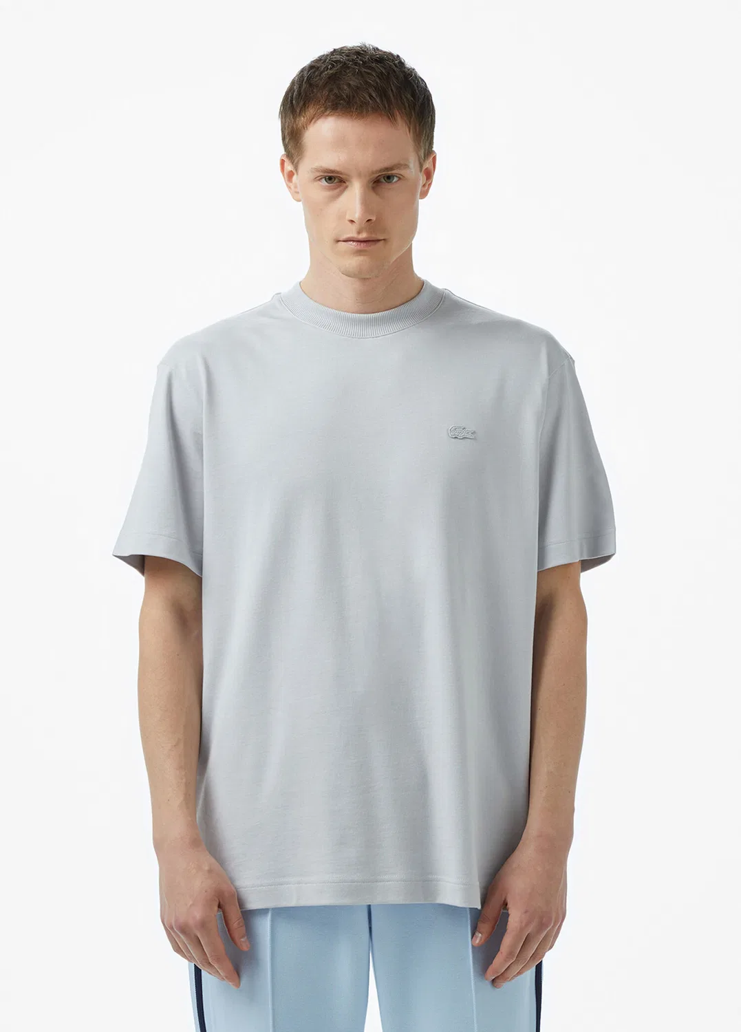Футболка Lacoste Relaxed Fit, хлопок/модал, серый