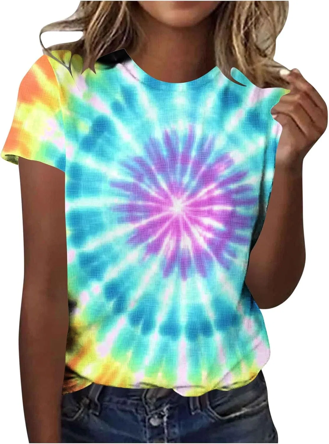 Футболка женская, tie-dye, Light Blue#02