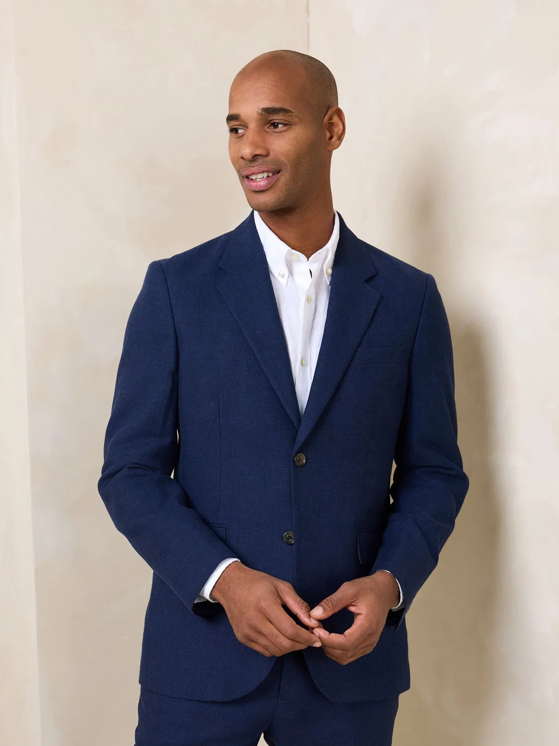 Пиджак костюмный с лацканами Navy Tailored Fit Next, темно-синий — фото 3
