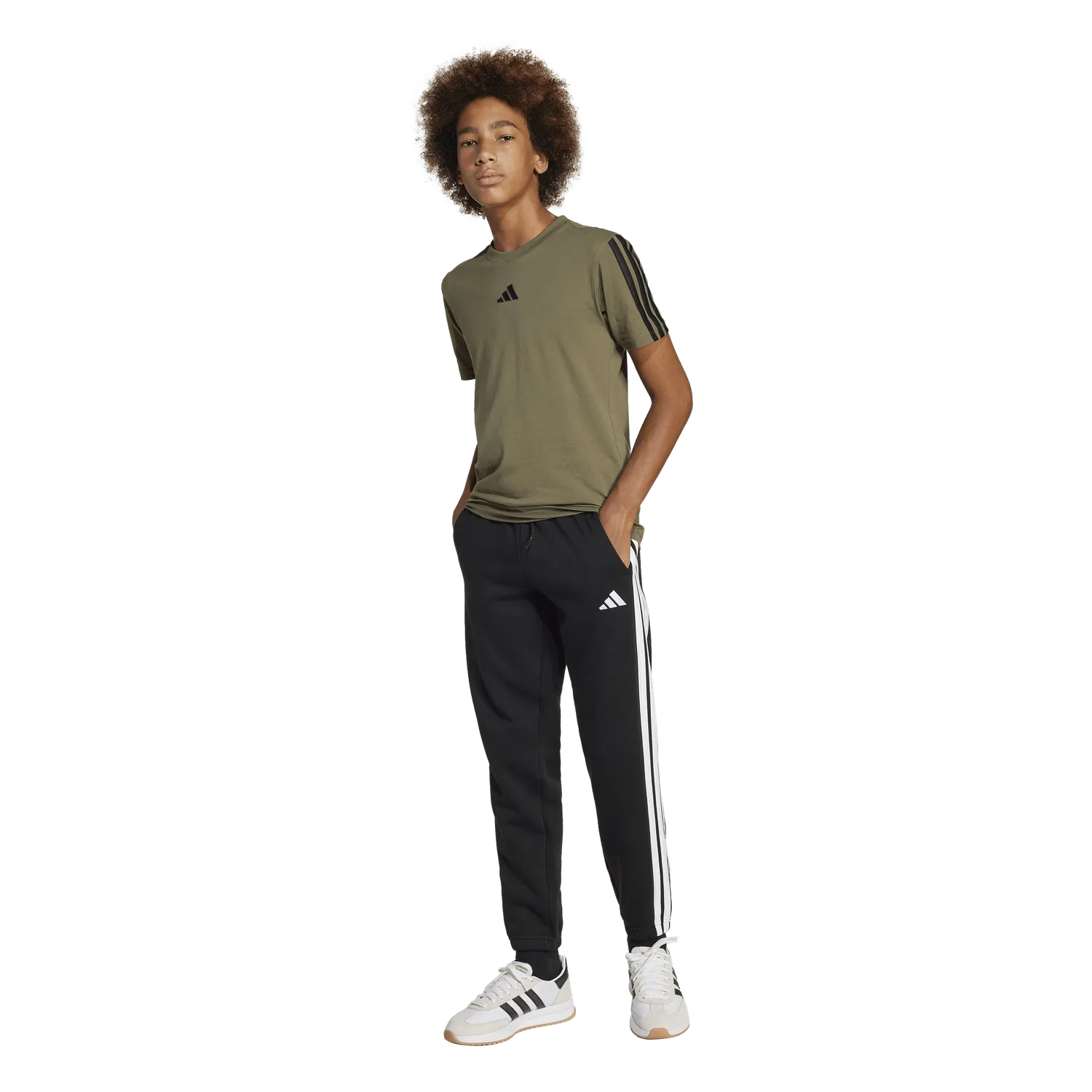 Детские спортивные штаны с боковыми карманами Adidas, черный — фото 4