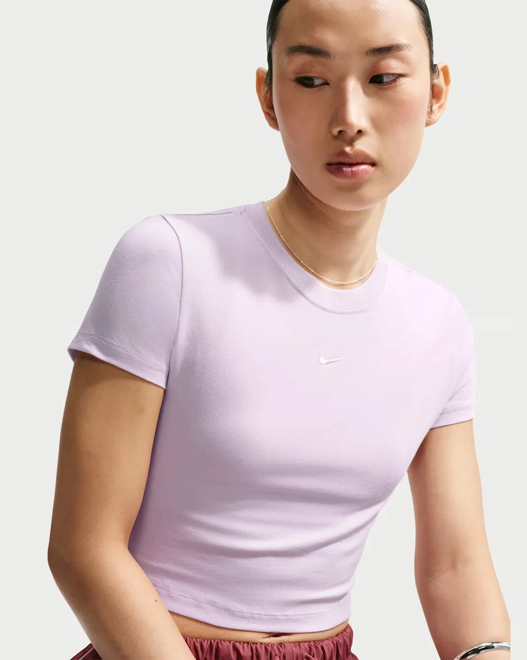Женская укороченная футболка Nike Sportswear Chill Knit, Bleached Lilac