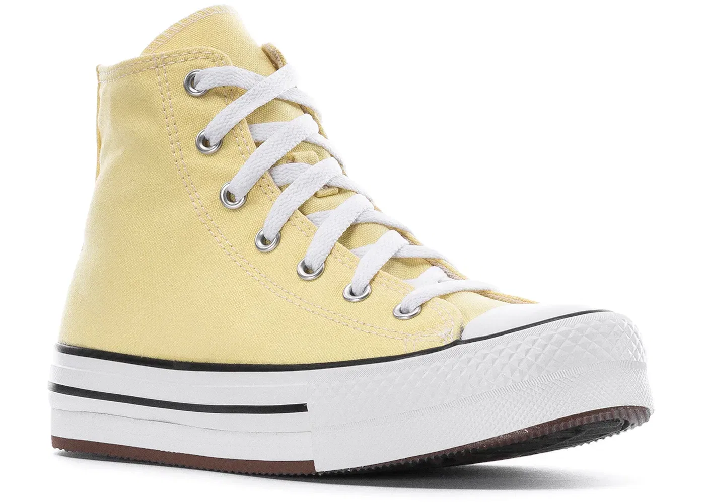 Детские кеды с завышенной подошвой Converse Chuck Taylor All Star Eva Lift Hi, Soft Sunshine/White/Black — фото 3